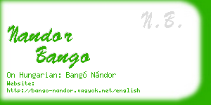 nandor bango business card